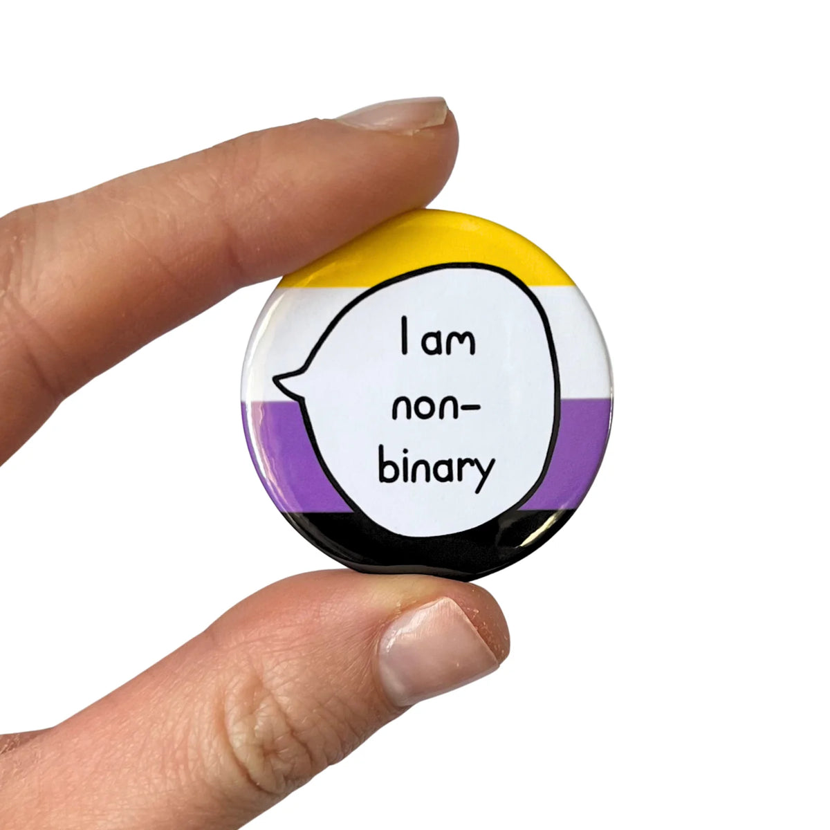 I Am Non-Binary – Pin Badge Button