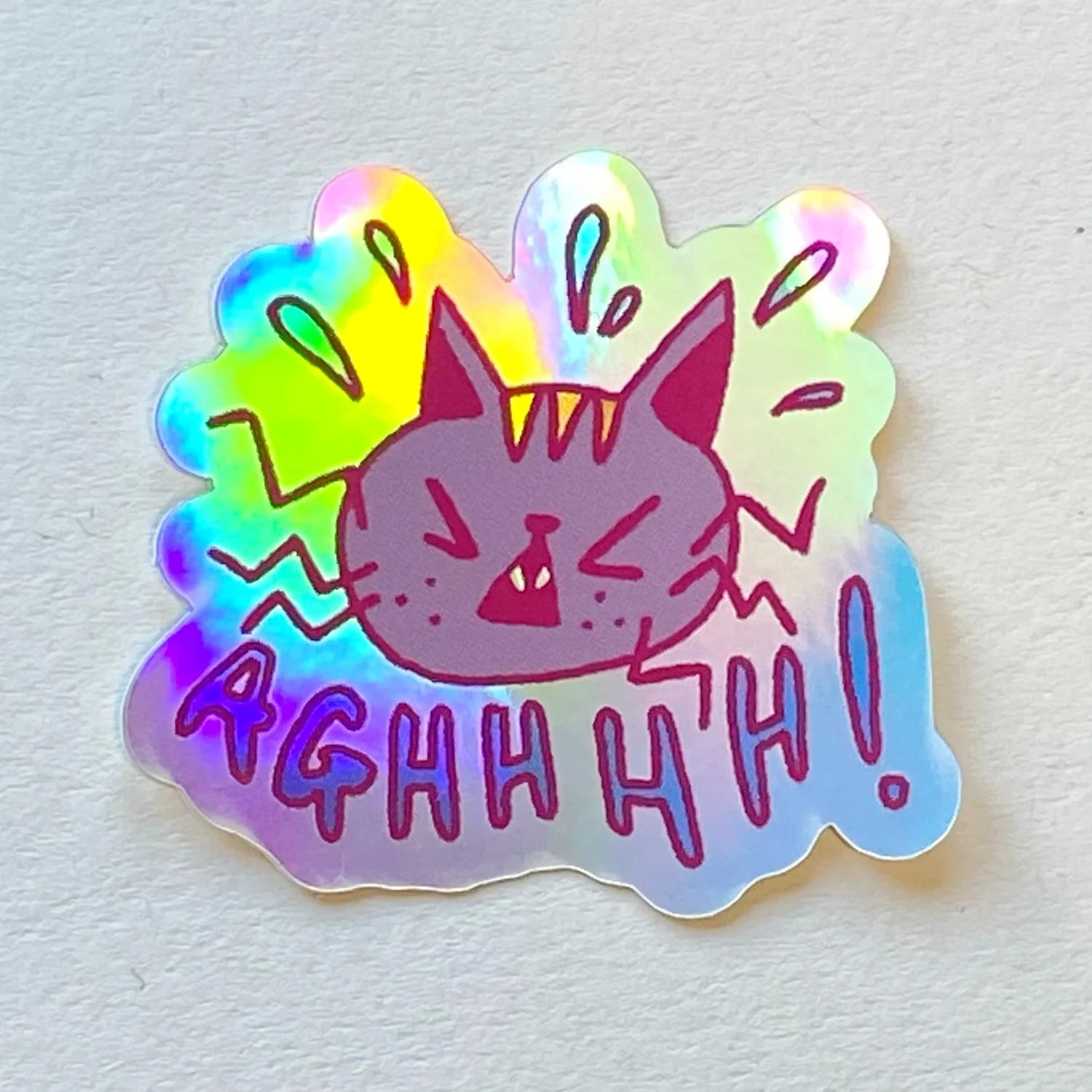 Screaming Cat Holo Sticker