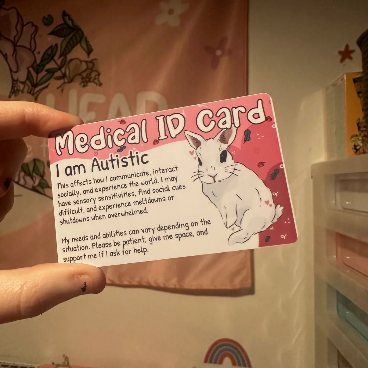 Rabbit Medical ID Card (Anxiety - Autism)