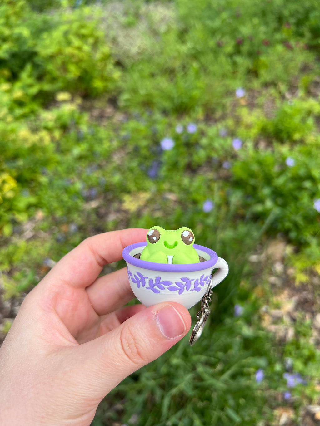 Frog in Teacup Clicker with Keychain