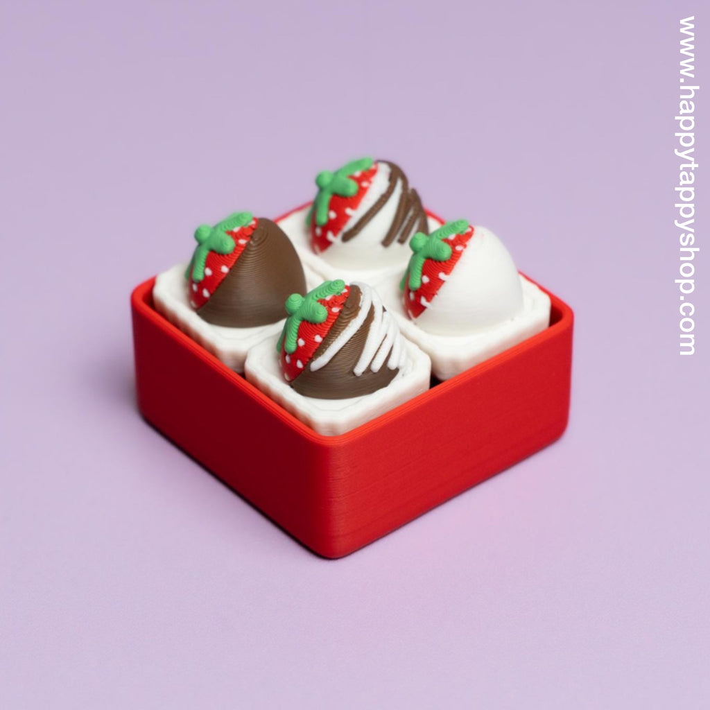 Chocolate Covered Strawberries Multi Fidget Clicker with Keychain
