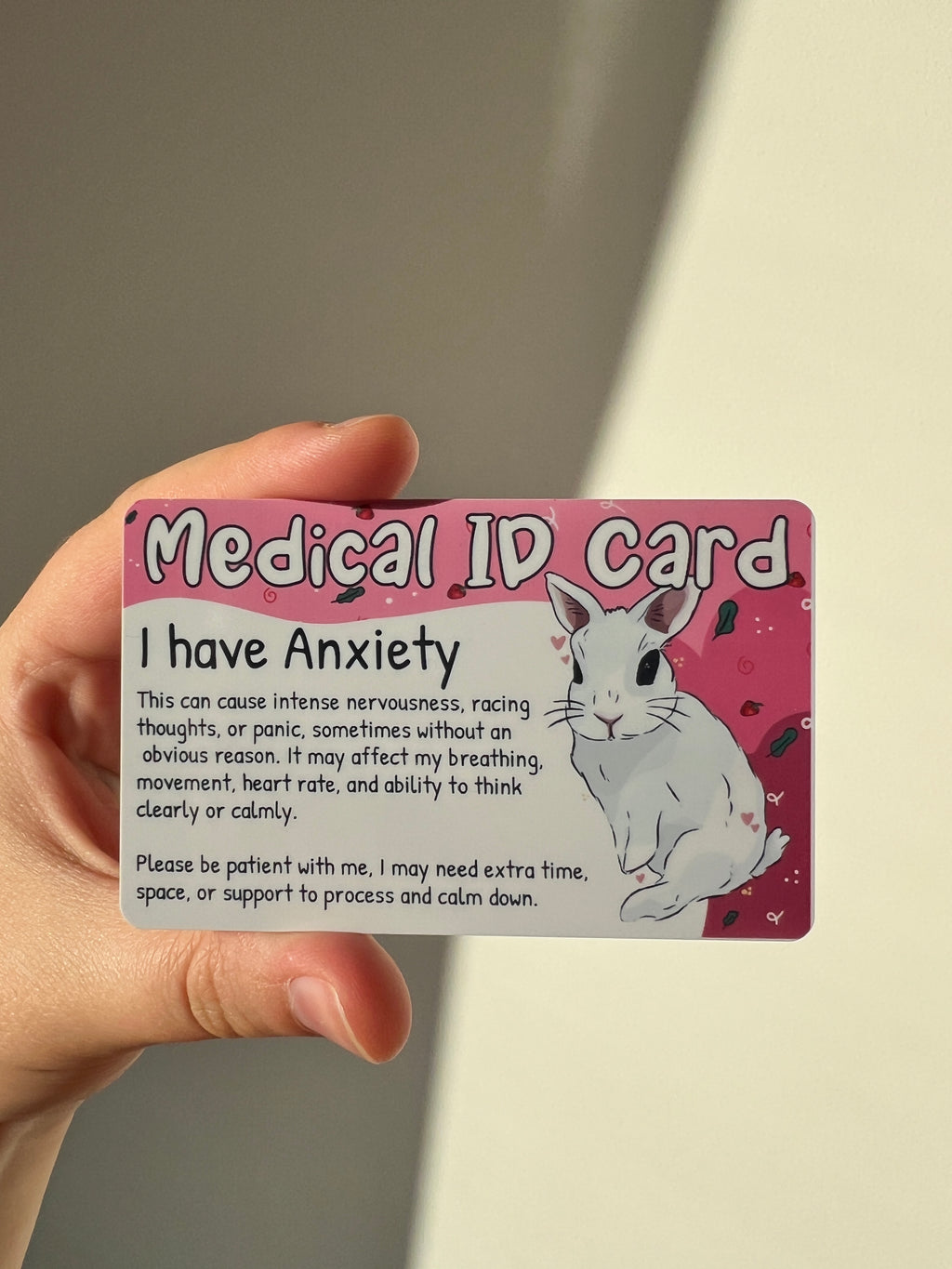 Rabbit Medical ID Card (Anxiety - Autism)