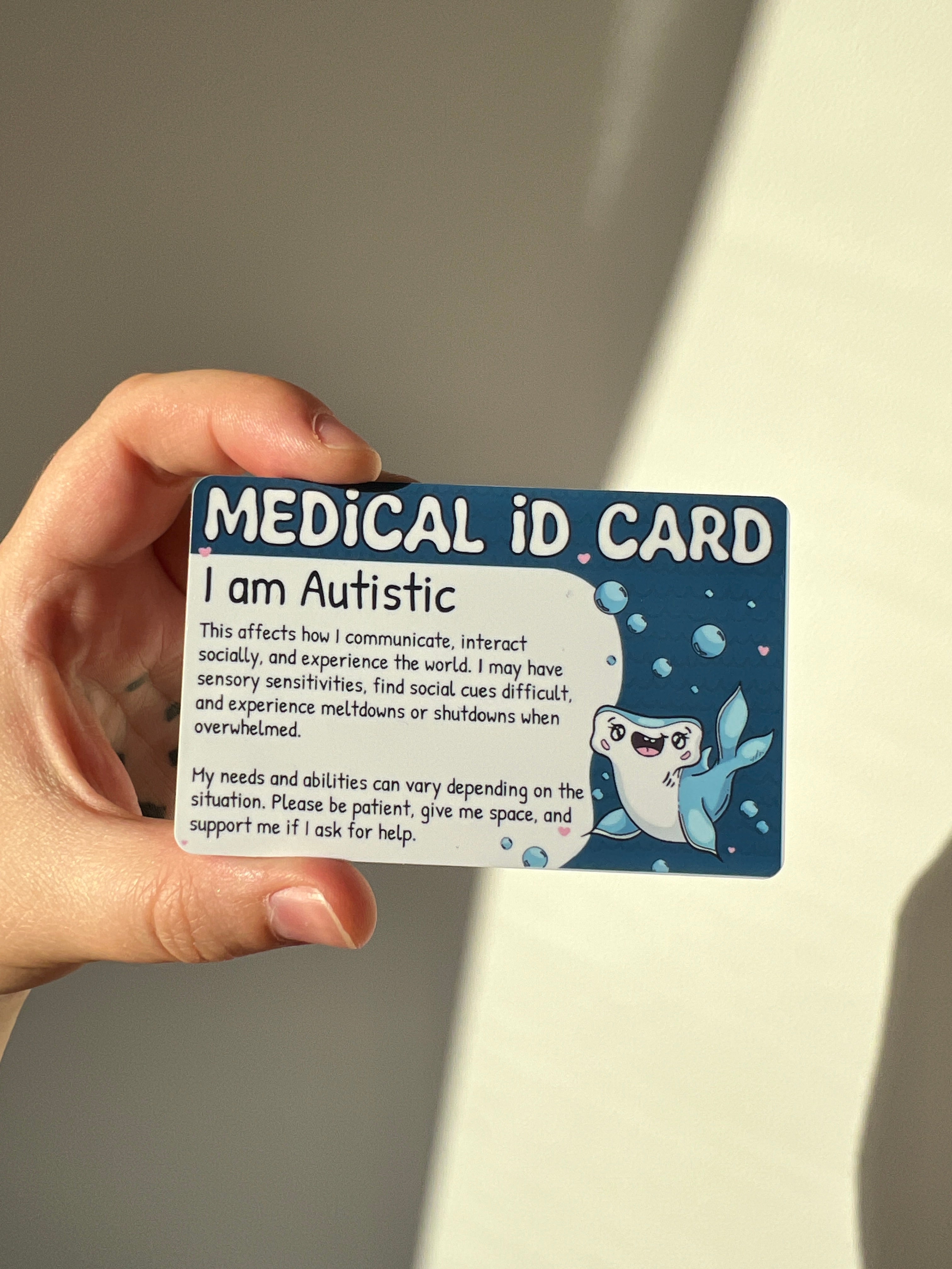 Shark Medical ID Card (Autism - Chronic Pain)