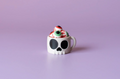 Skull Mug of Eyeballs - Halloween - Fidget Clicker with Keychain