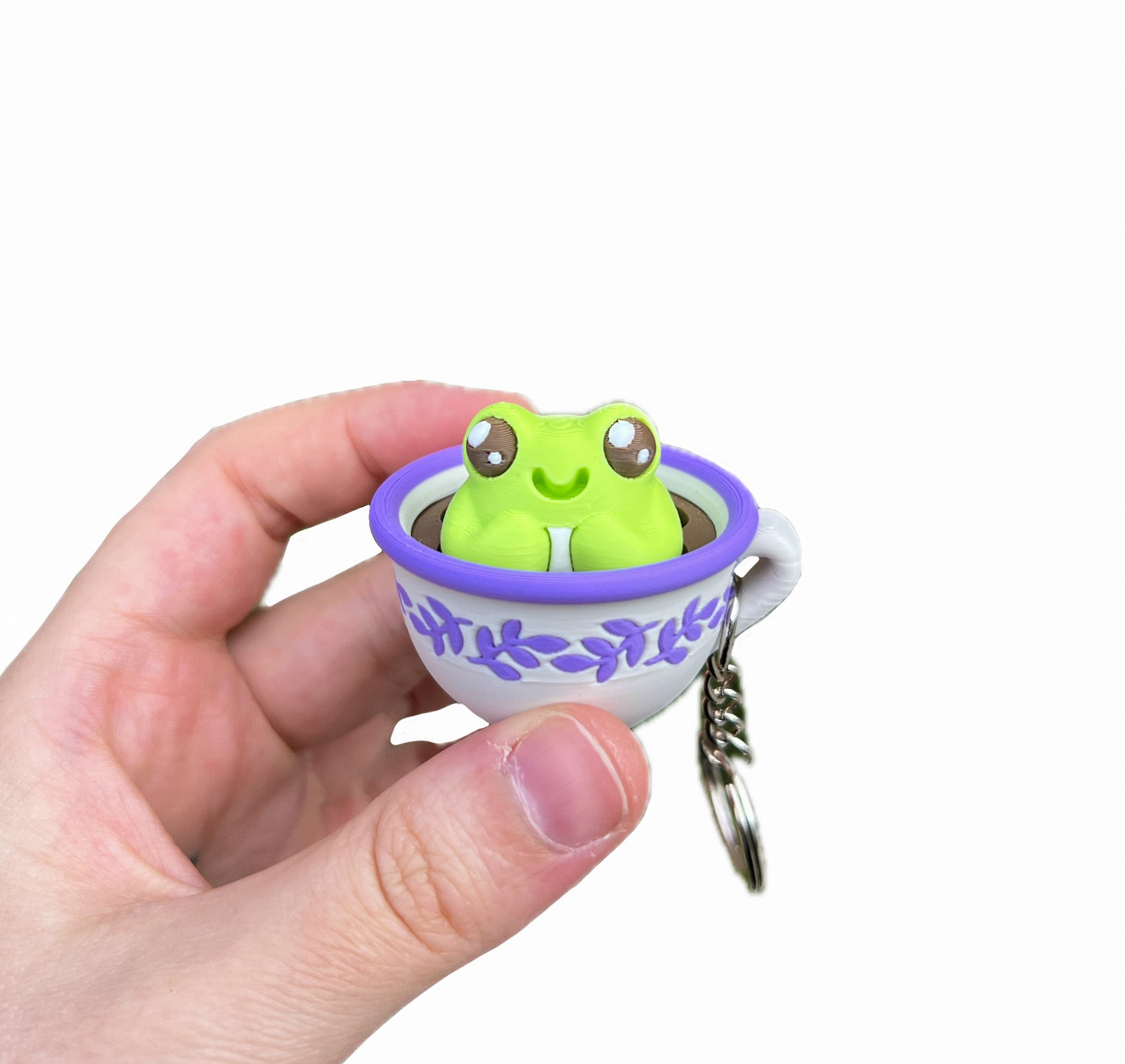 Frog in Teacup Clicker with Keychain