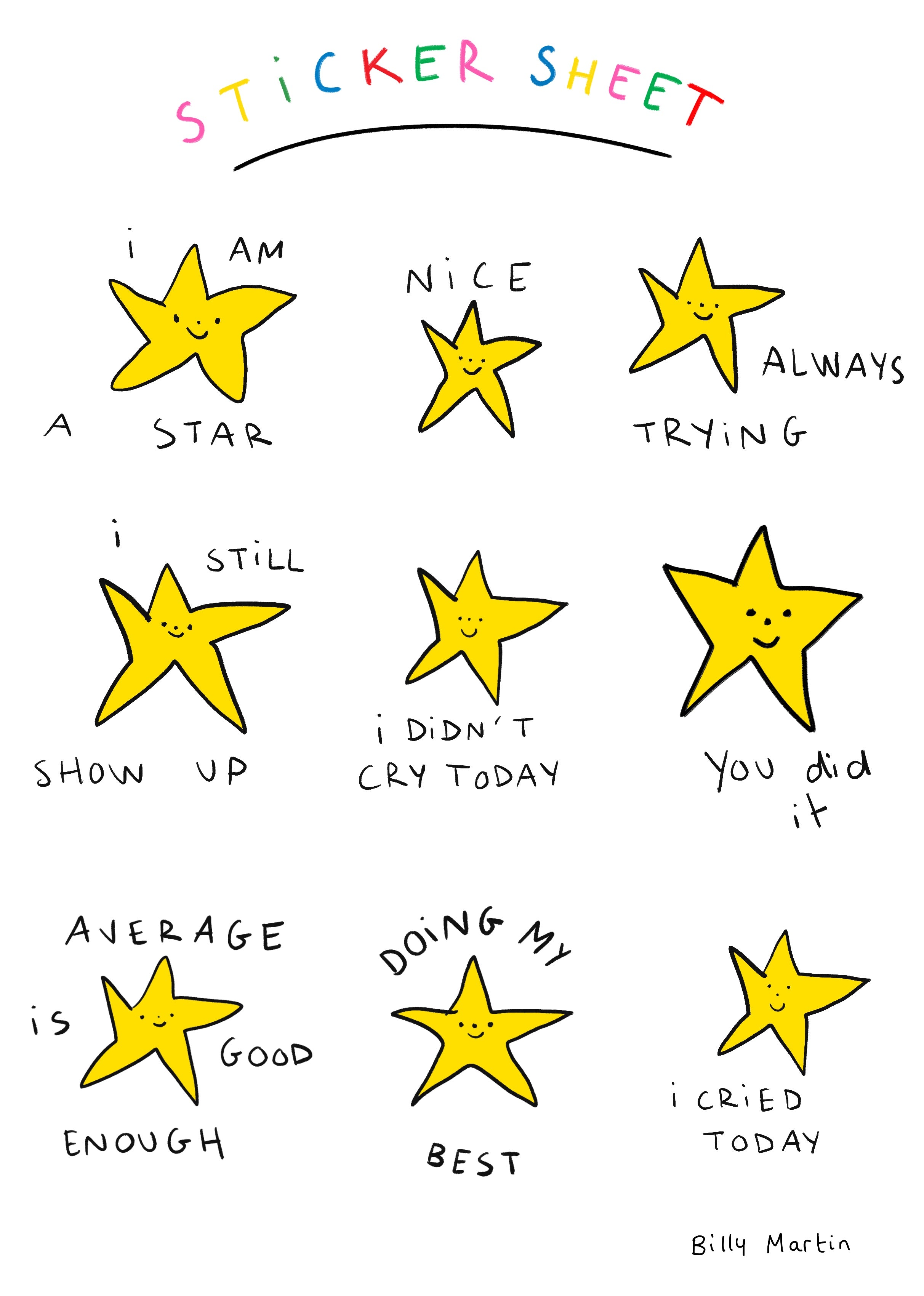 Star sticker sheet