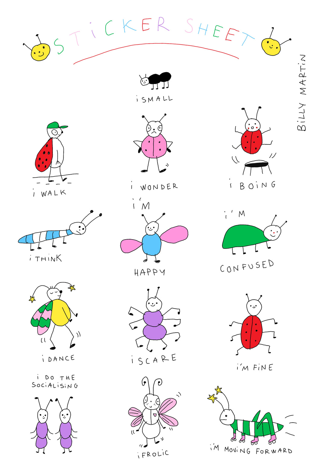 Bug Sticker Sheet