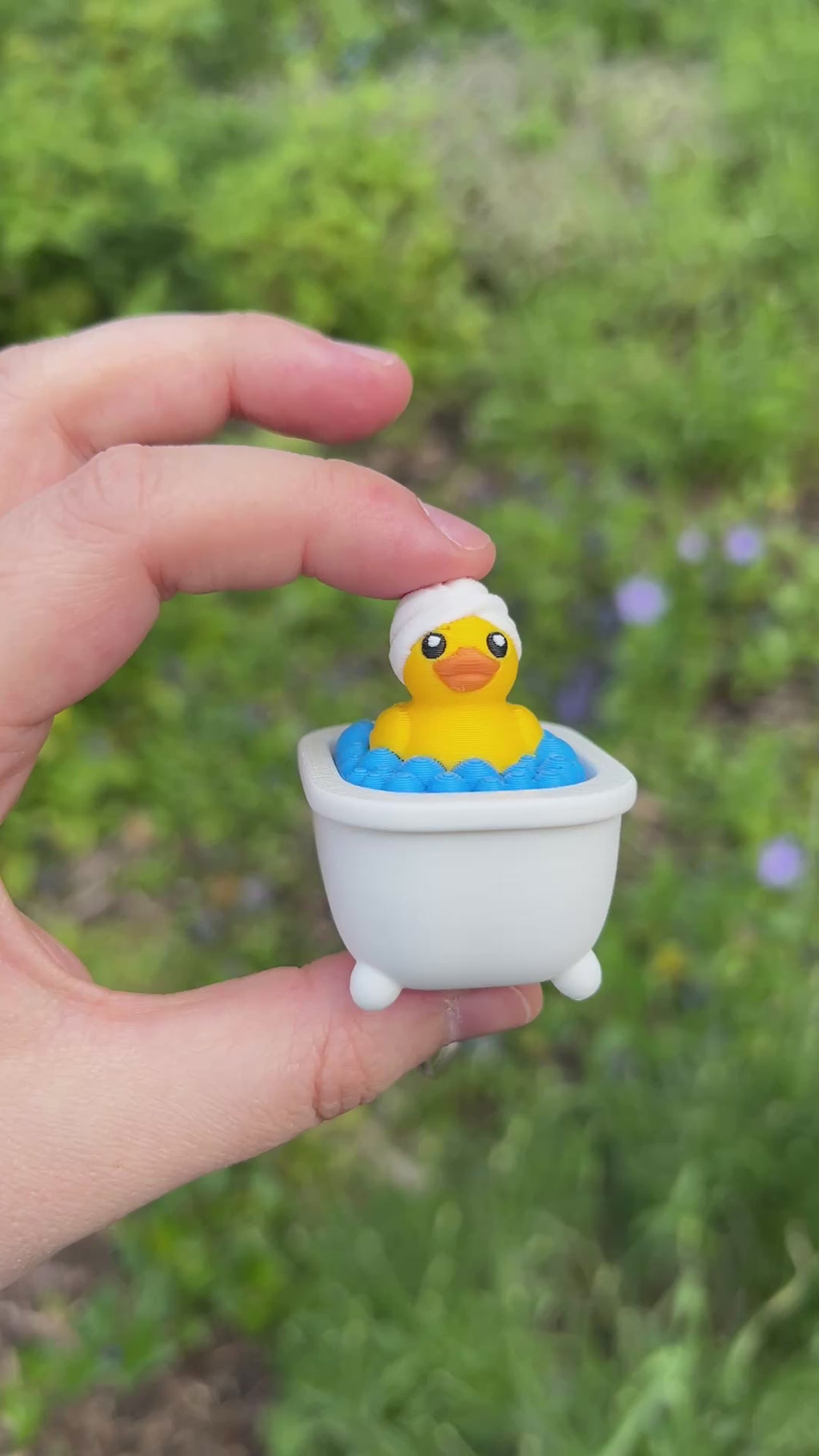 Duck in a Bathtub Clicker with Keychain