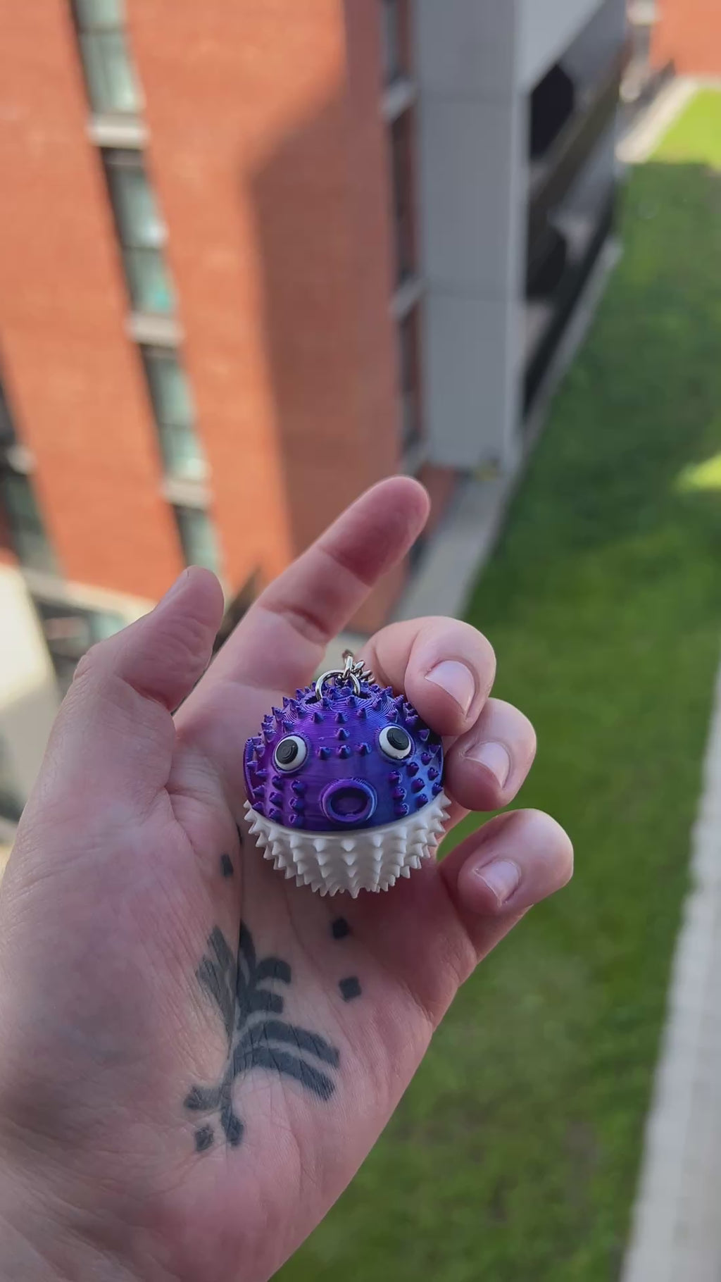 Pufferfish Spiked Sensory Tool with Keychain